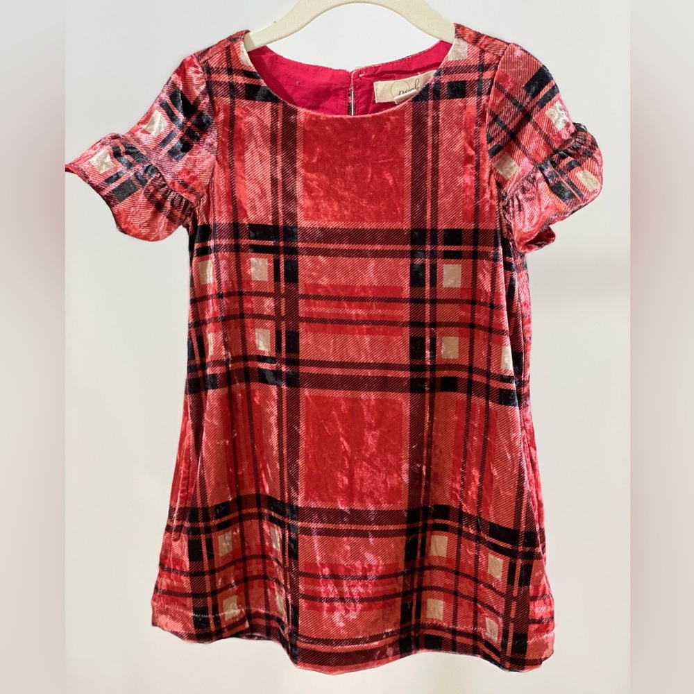 Plaid red/black dress Peek 2T
